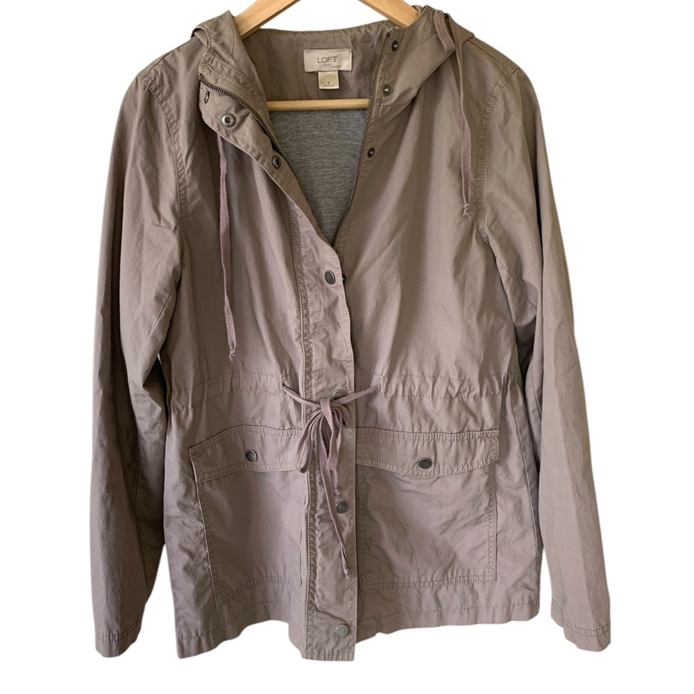 LOFT Women's Taupe Hooded Jacket